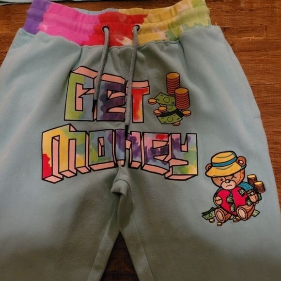 Streetwear Civilized Get Money Sweatpants T Shirt Set Small Graffiti tie - Picture 3 of 9